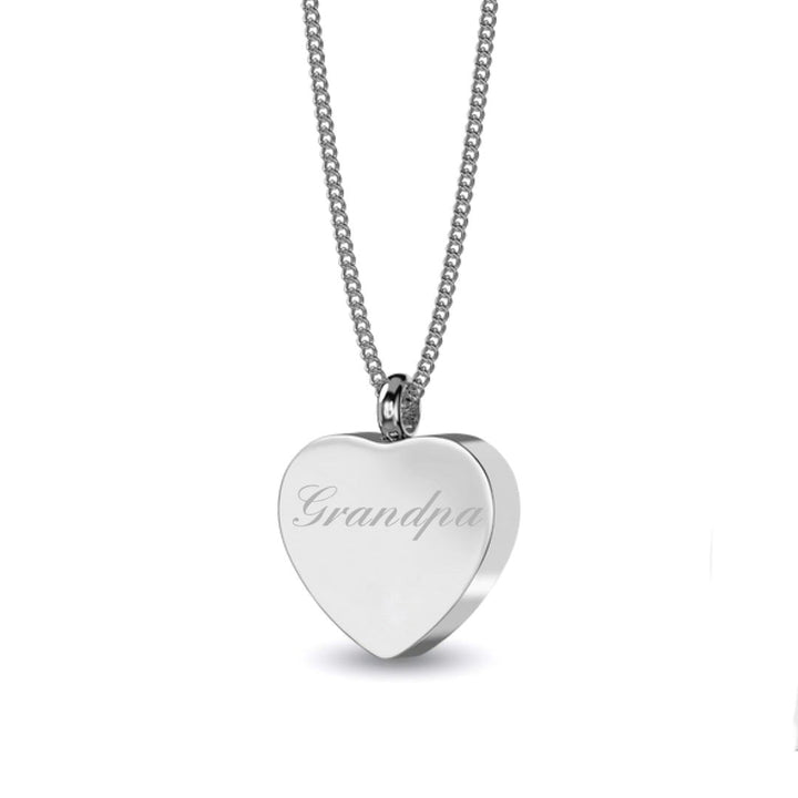 Personalised Engraved Heart Design Self Fill Ashes Urn Necklace - Nicky Robin Memorial Jewellery