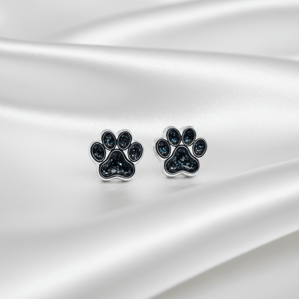 Pet Paw Ashes Earrings - Nicky Robin Memorial Jewellery
