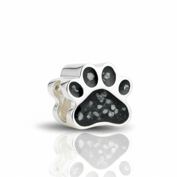 Pet Paw Memorial Ashes Charm Bead - Nicky Robin Memorial Jewellery