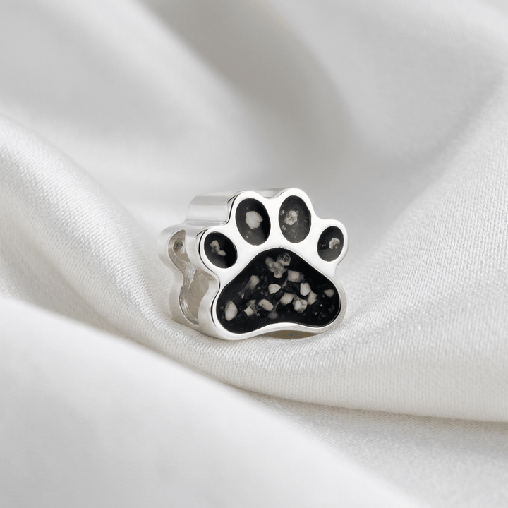 Pet Paw Memorial Ashes Charm Bead - Nicky Robin Memorial Jewellery