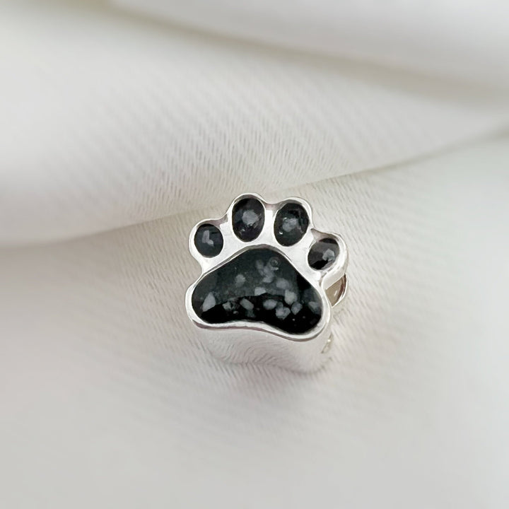 Pet Paw Memorial Ashes Charm Bead - Nicky Robin Memorial Jewellery