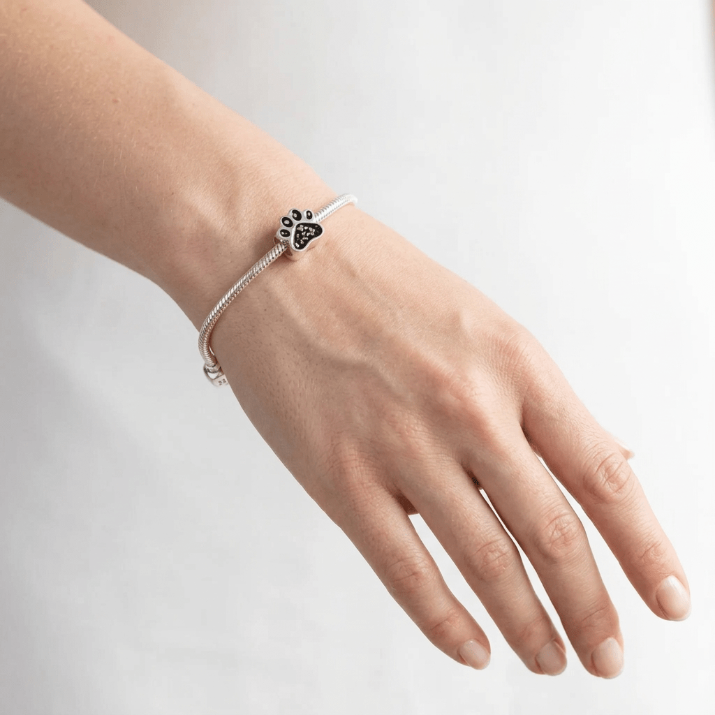 Pet Paw Memorial Ashes Charm Bead - Nicky Robin Memorial Jewellery