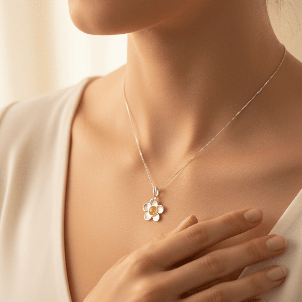 Pretty Buttercup Memorial Ashes Necklace - Nicky Robin Memorial Jewellery