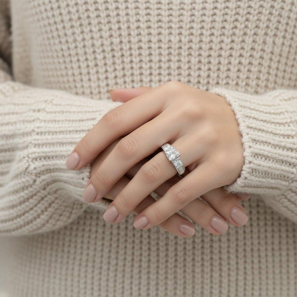 Radiant CZ Memorial Ashes Ring - Nicky Robin Memorial Jewellery