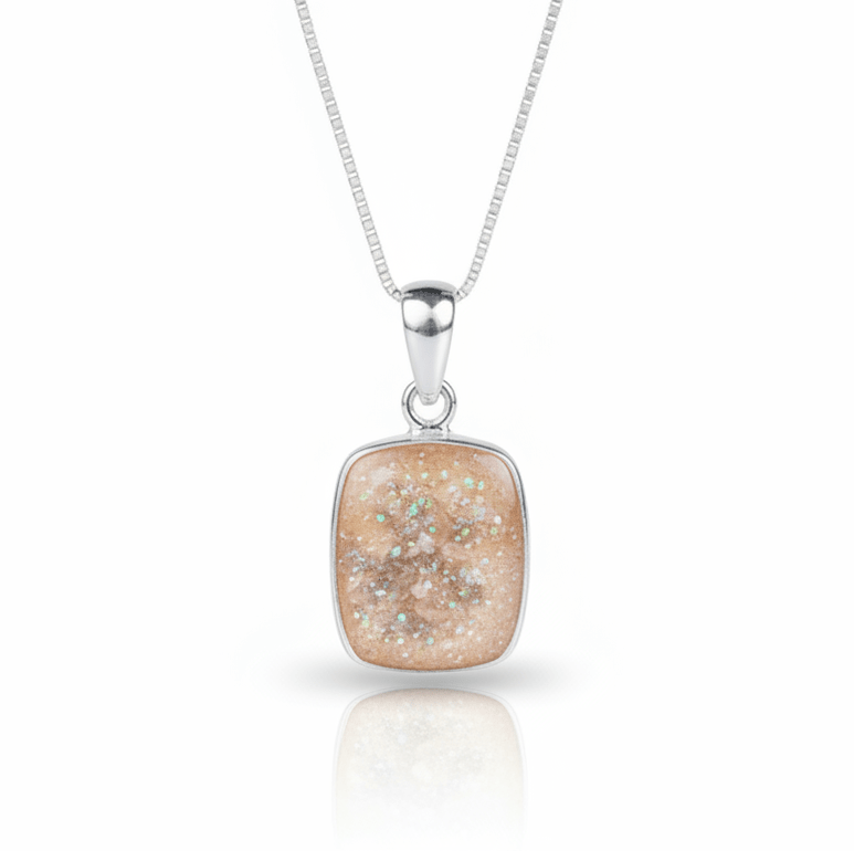 Rectangle Memorial Ashes Necklace - Nicky Robin Memorial Jewellery