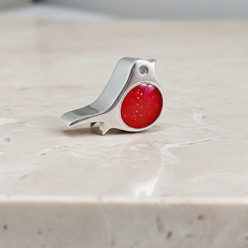 Robin Memorial Charm Bead - Nicky Robin Memorial Jewellery