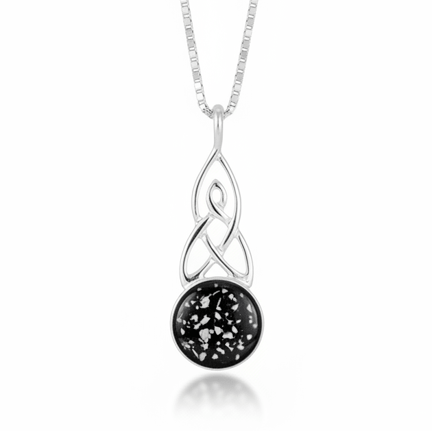 Round Celtic Drop Memorial Ashes Necklace - Nicky Robin Memorial Jewellery