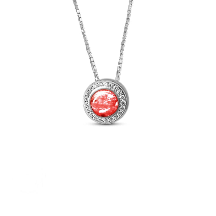 Round Crystal Halo Memorial Ashes Necklace - Nicky Robin Memorial Jewellery