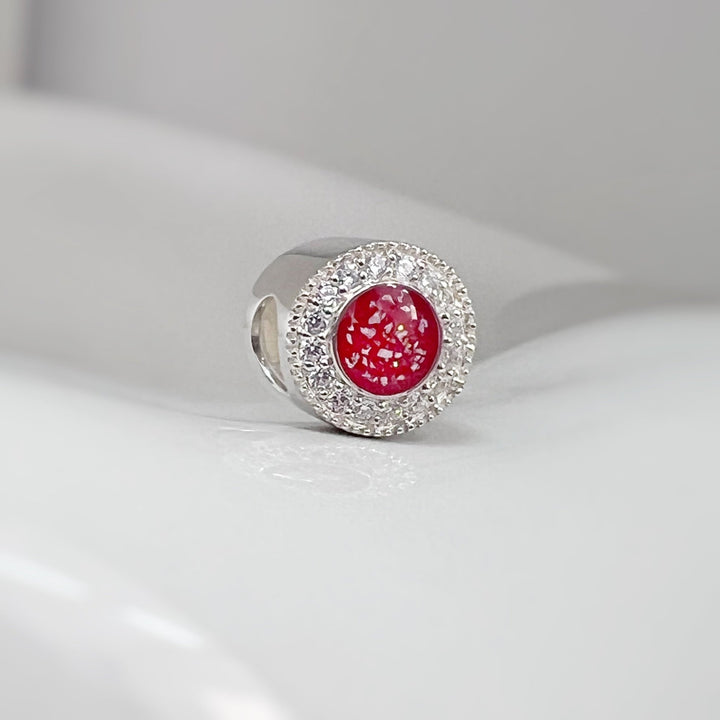 Round Crystal Memorial Charm Bead - Nicky Robin Memorial Jewellery