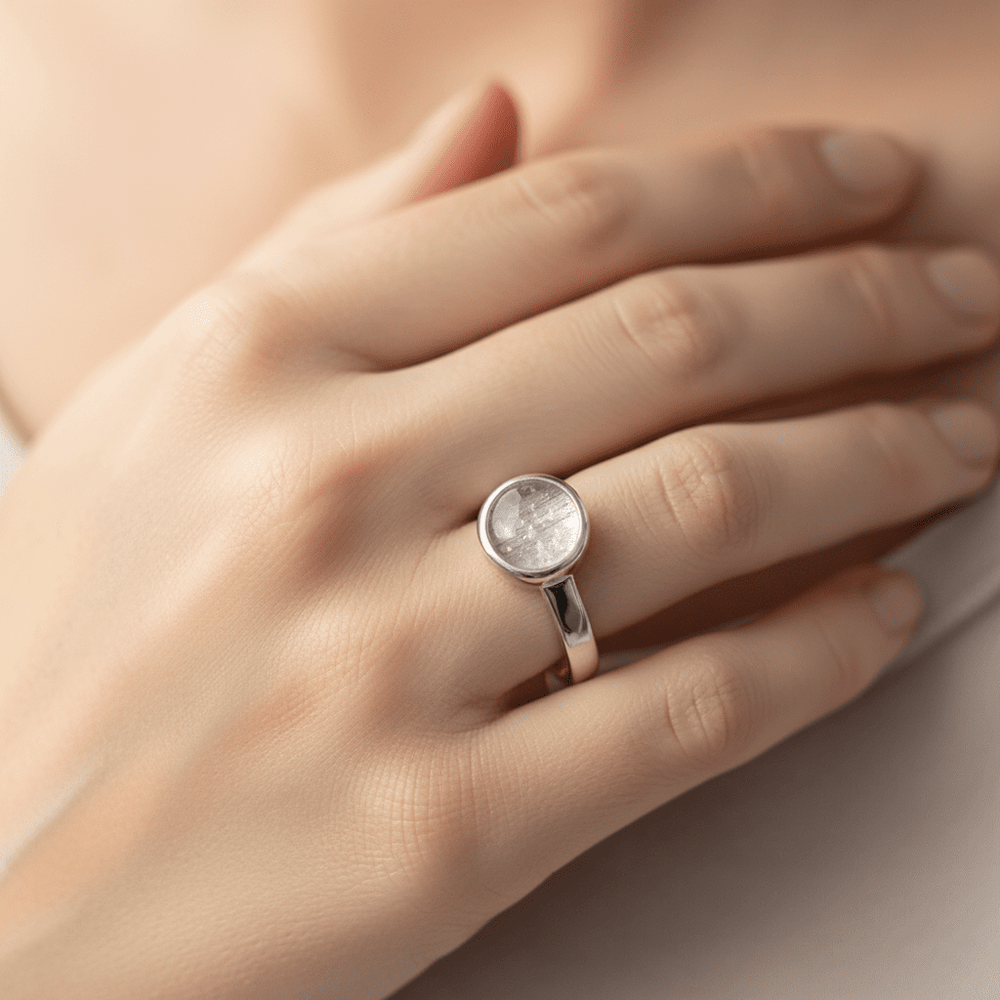 Round Memorial Ashes Ring - Nicky Robin Memorial Jewellery