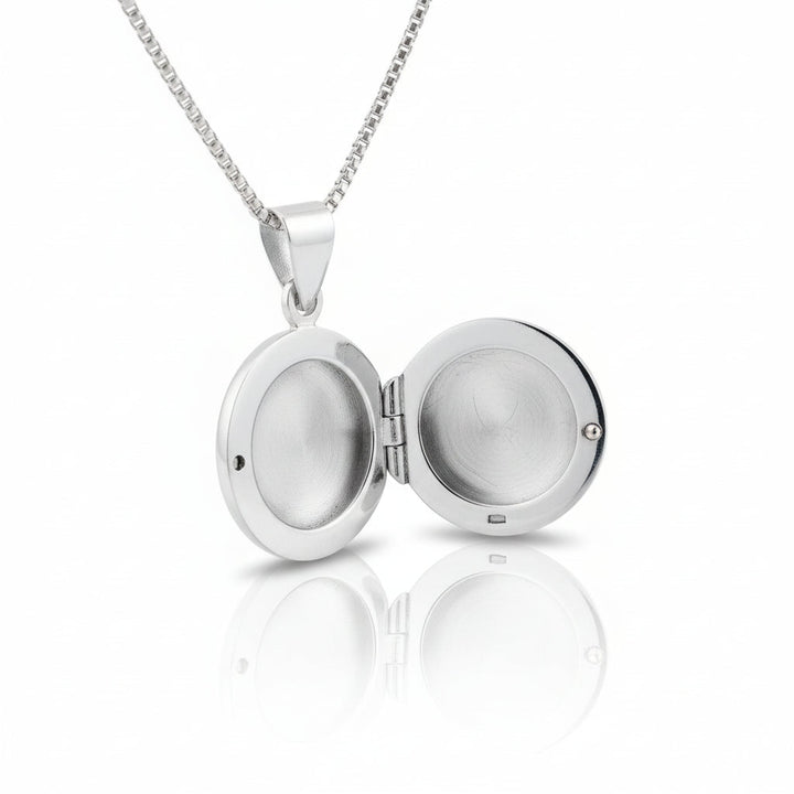 Round Memorial Locket with Front Setting - Nicky Robin Memorial Jewellery