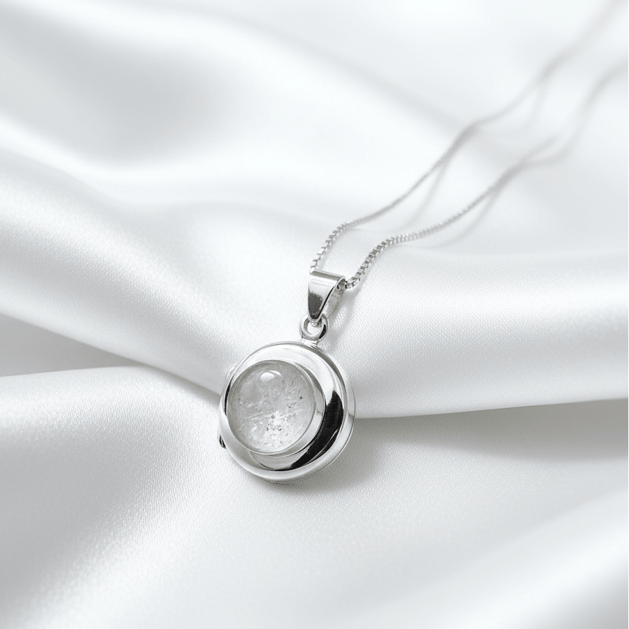Round Memorial Locket with Front Setting - Nicky Robin Memorial Jewellery