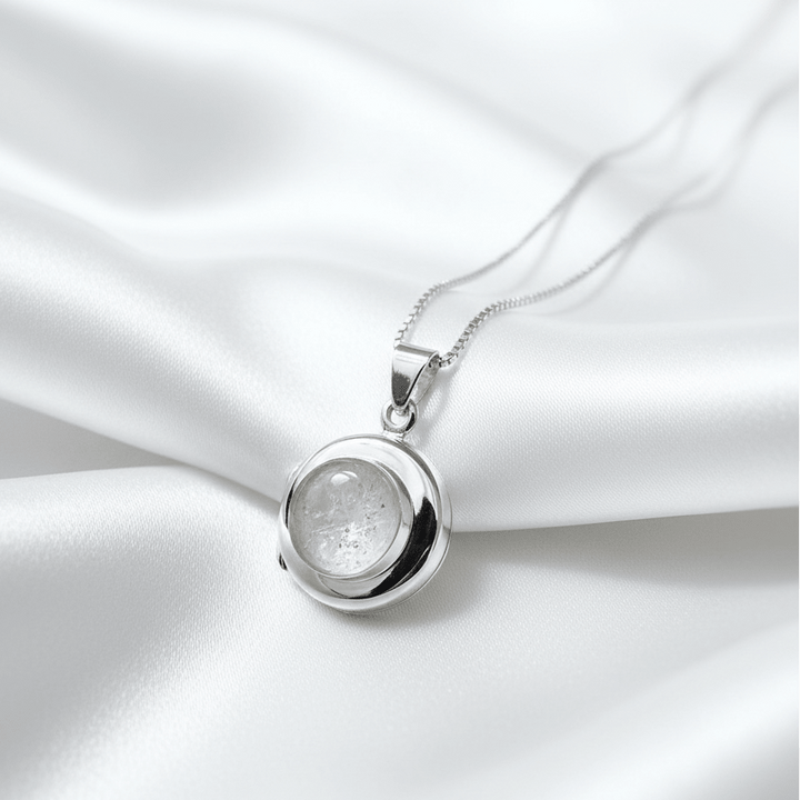 Round Memorial Locket with Front Setting - Nicky Robin Memorial Jewellery
