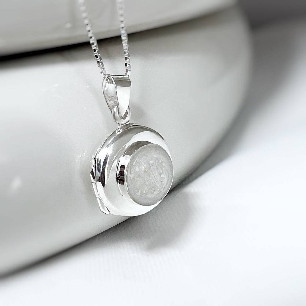 Round Memorial Locket with Front Setting - Nicky Robin Memorial Jewellery