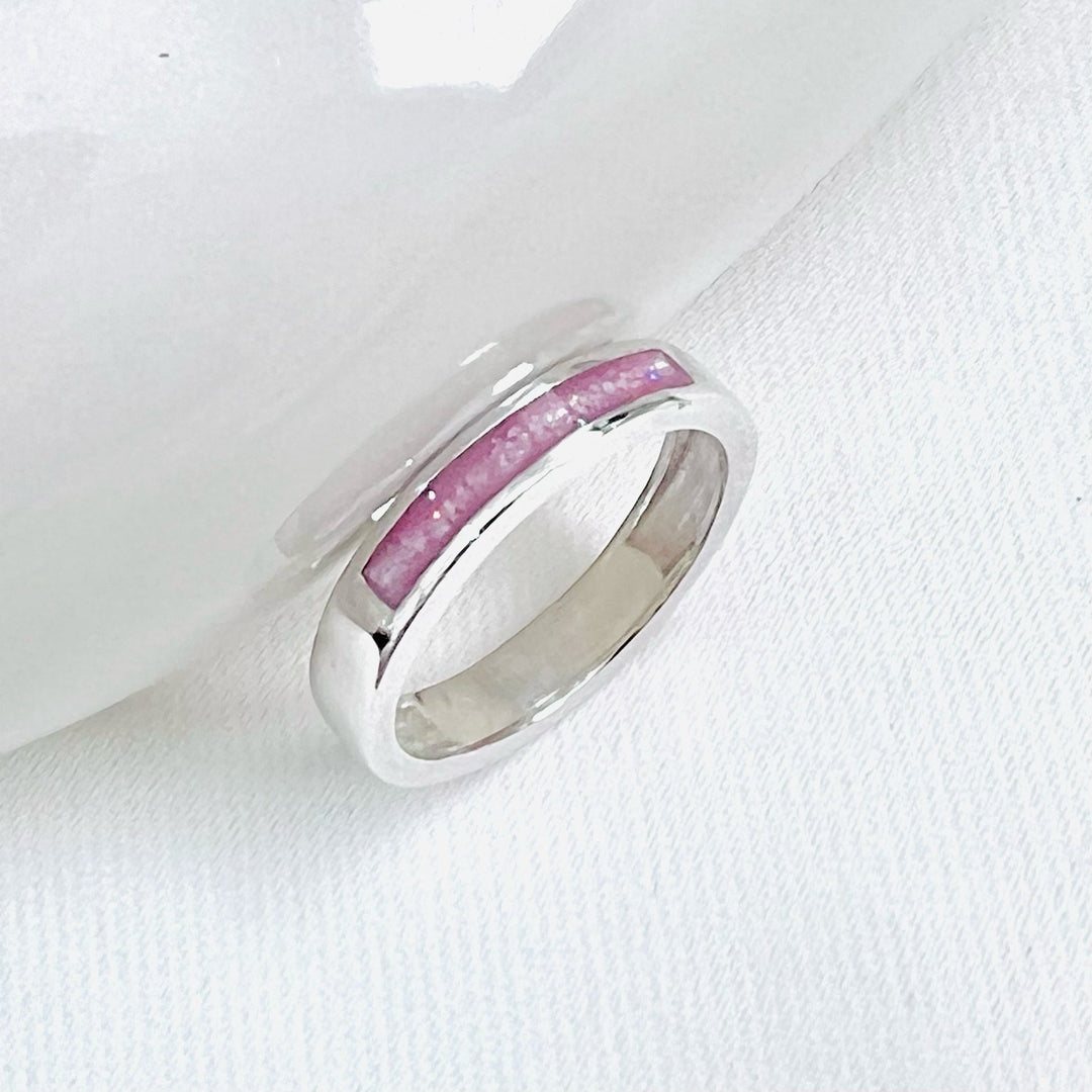 Single Channel Memorial Ashes Ring Band - Nicky Robin Memorial Jewellery