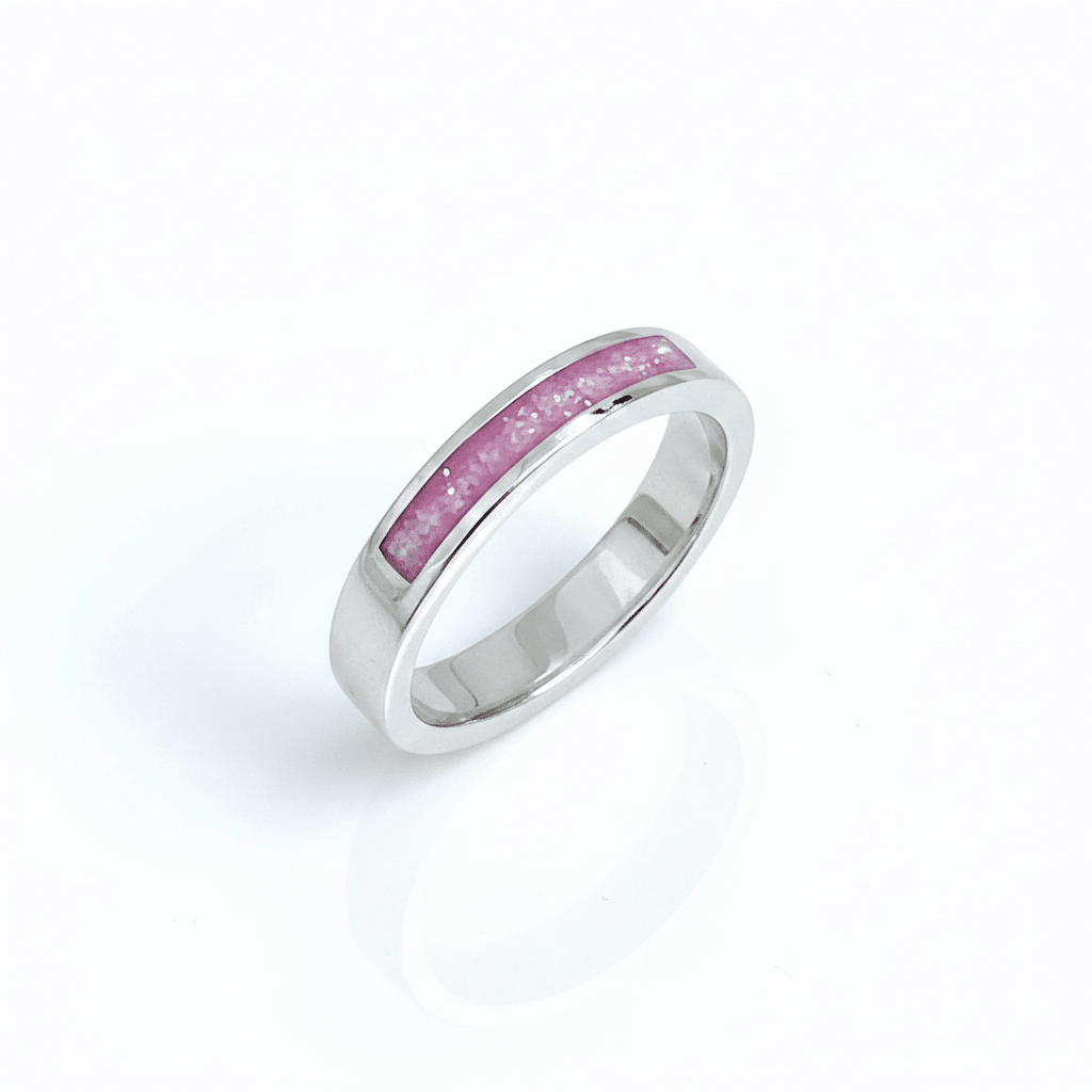 Single Channel Memorial Ashes Ring Band - Nicky Robin Memorial Jewellery
