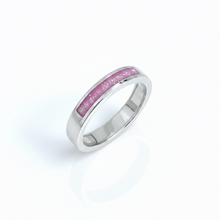 Single Channel Memorial Ashes Ring Band - Nicky Robin Memorial Jewellery