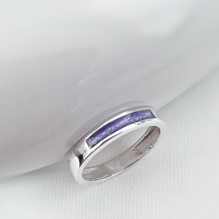 Single Channel Memorial Ashes Ring Band - Nicky Robin Memorial Jewellery