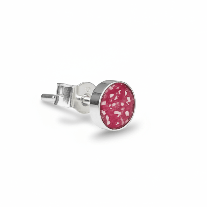 Single Round Stud Ashes Earring - Nicky Robin Memorial Jewellery
