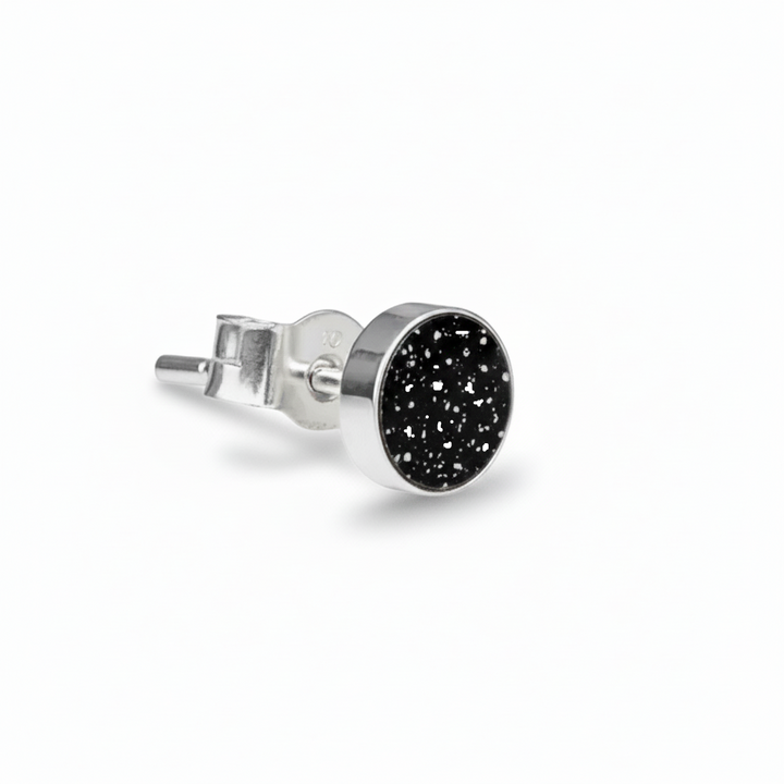 Single Round Stud Ashes Earring - Nicky Robin Memorial Jewellery