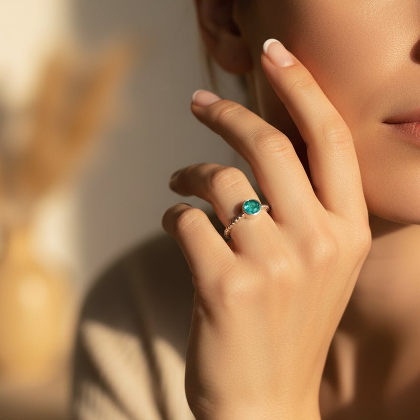 Slim Bubble Memorial Ashes Ring - Nicky Robin Memorial Jewellery