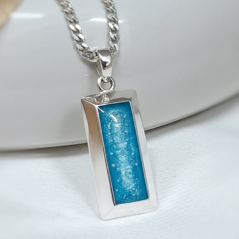 Sloped Edge Bar Memorial Ashes Necklace - Nicky Robin Memorial Jewellery