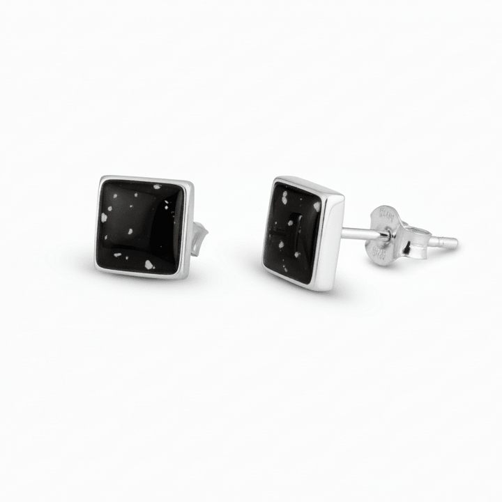 Square Memorial Ashes Earrings - Nicky Robin Memorial Jewellery