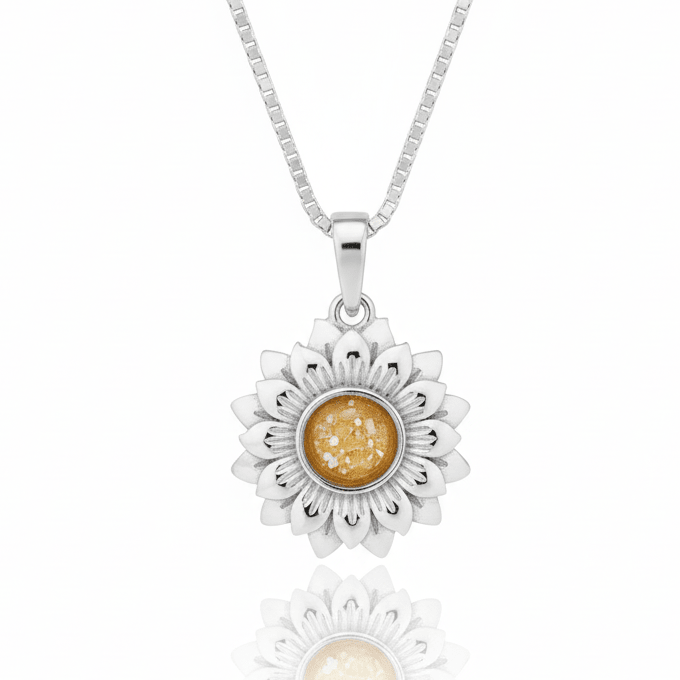 Sunflower Memorial Ashes Necklace - Nicky Robin Memorial Jewellery