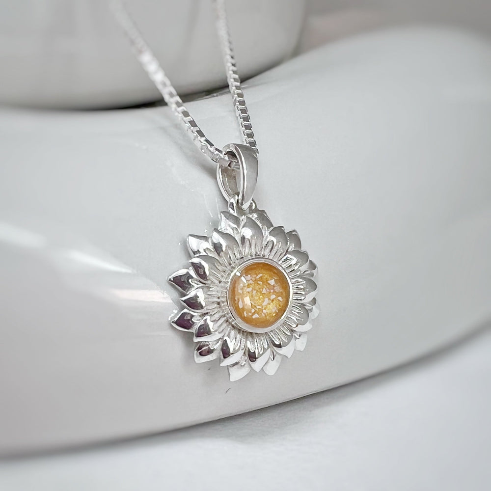 Sunflower Memorial Ashes Necklace - Nicky Robin Memorial Jewellery