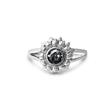 Sunflower Memorial Ashes Ring - Nicky Robin Memorial Jewellery