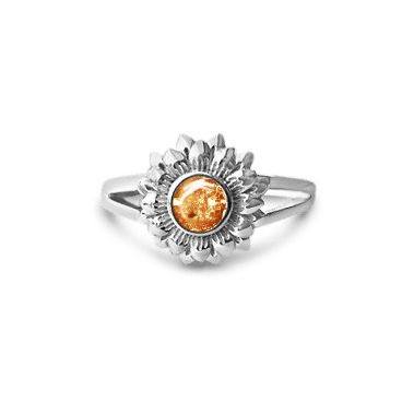 Sunflower Memorial Ashes Ring - Nicky Robin Memorial Jewellery