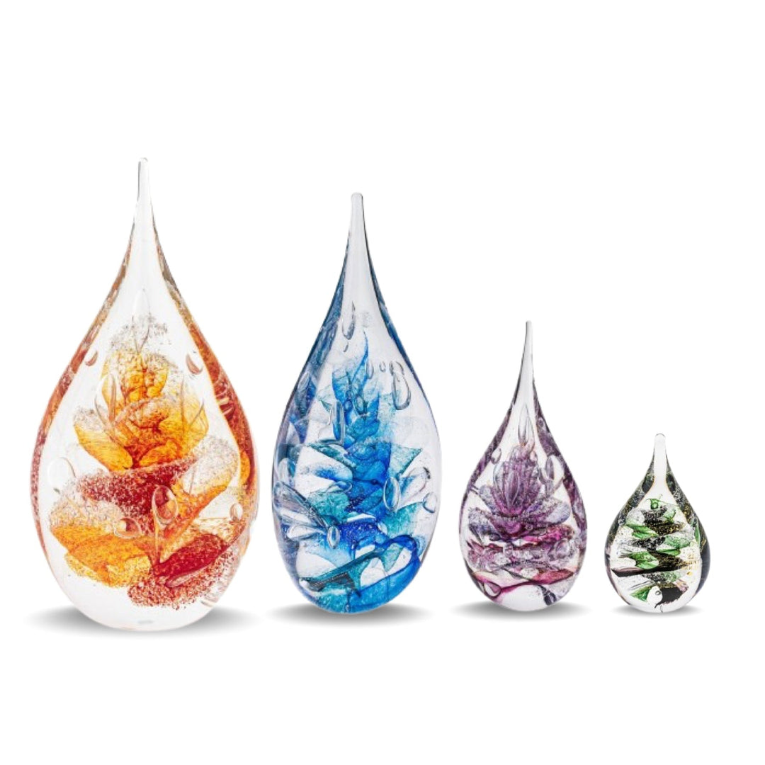 Teadrop Ashes Glass Paperweight - Nicky Robin Memorial Jewellery