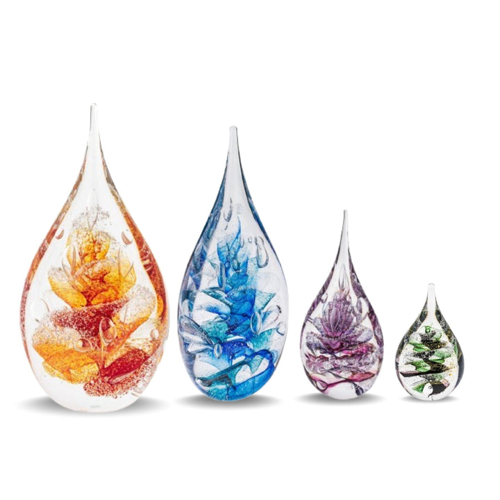 Teadrop Ashes Glass Paperweight - Nicky Robin Memorial Jewellery