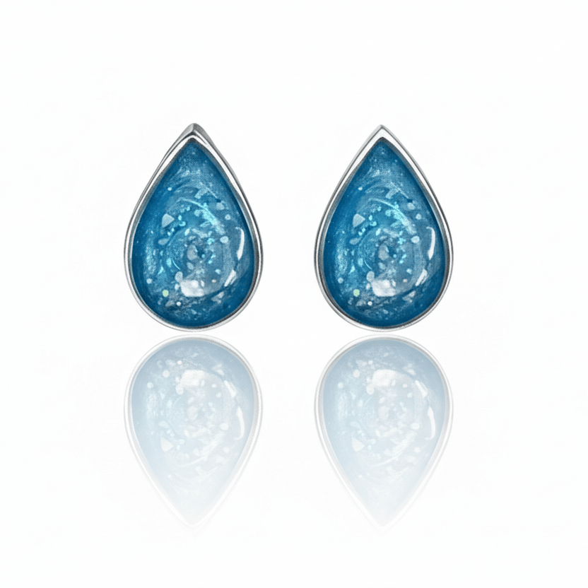 Teardrop Memorial Ashes Earrings - Nicky Robin Memorial Jewellery