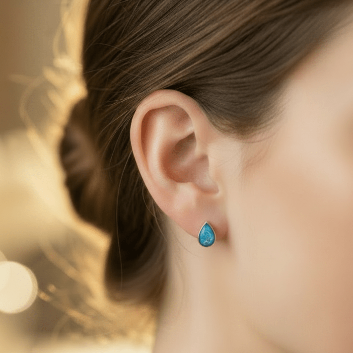 Teardrop Memorial Ashes Earrings - Nicky Robin Memorial Jewellery