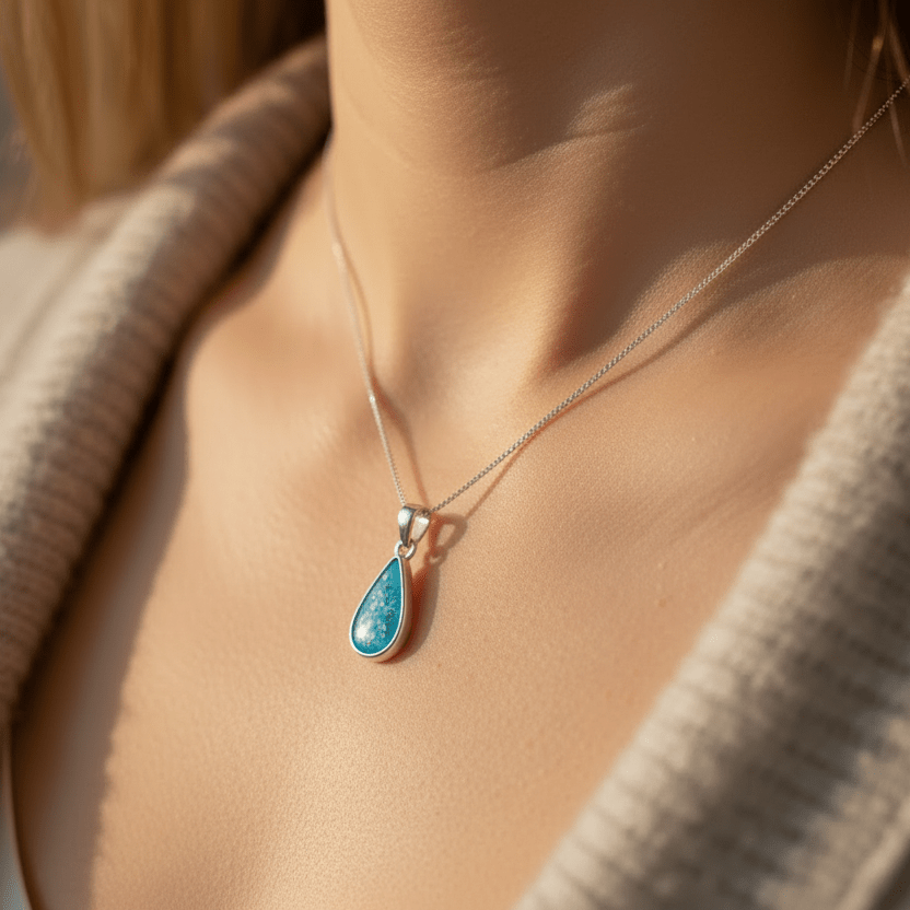 Teardrop Memorial Ashes Necklace - Nicky Robin Memorial Jewellery