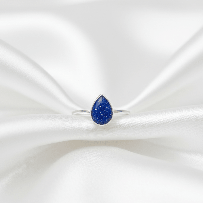 Teardrop Memorial Ashes Stacker Ring - Nicky Robin Memorial Jewellery