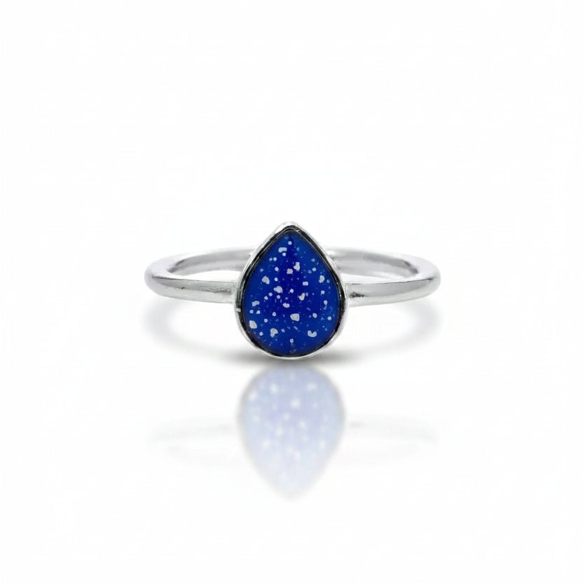 Teardrop Memorial Ashes Stacker Ring - Nicky Robin Memorial Jewellery