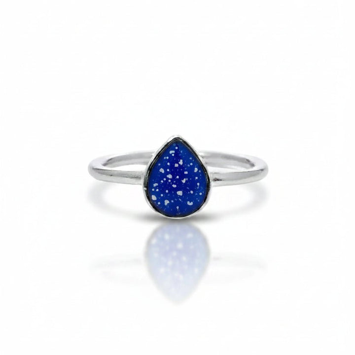 Teardrop Memorial Ashes Stacker Ring - Nicky Robin Memorial Jewellery