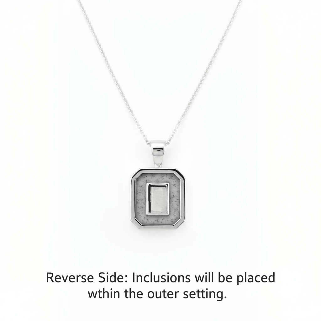 The Elegance Emerald Cut Solitaire Ashes Memorial Necklace - Nicky Robin Memorial Jewellery
