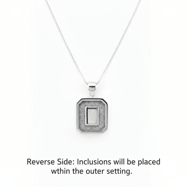 The Elegance Emerald Cut Solitaire Ashes Memorial Necklace - Nicky Robin Memorial Jewellery