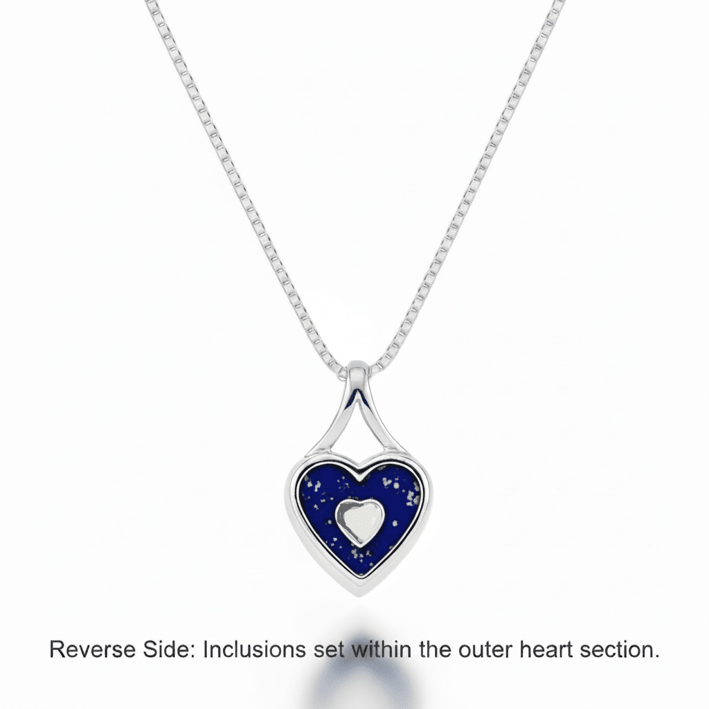 The Elegance Heart Solitaire Ashes Memorial Necklace - Nicky Robin Memorial Jewellery