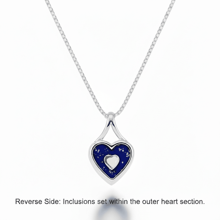 The Elegance Heart Solitaire Ashes Memorial Necklace - Nicky Robin Memorial Jewellery