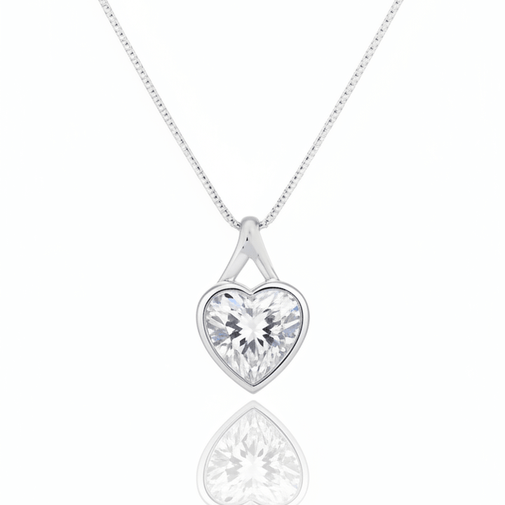 The Elegance Heart Solitaire Ashes Memorial Necklace - Nicky Robin Memorial Jewellery