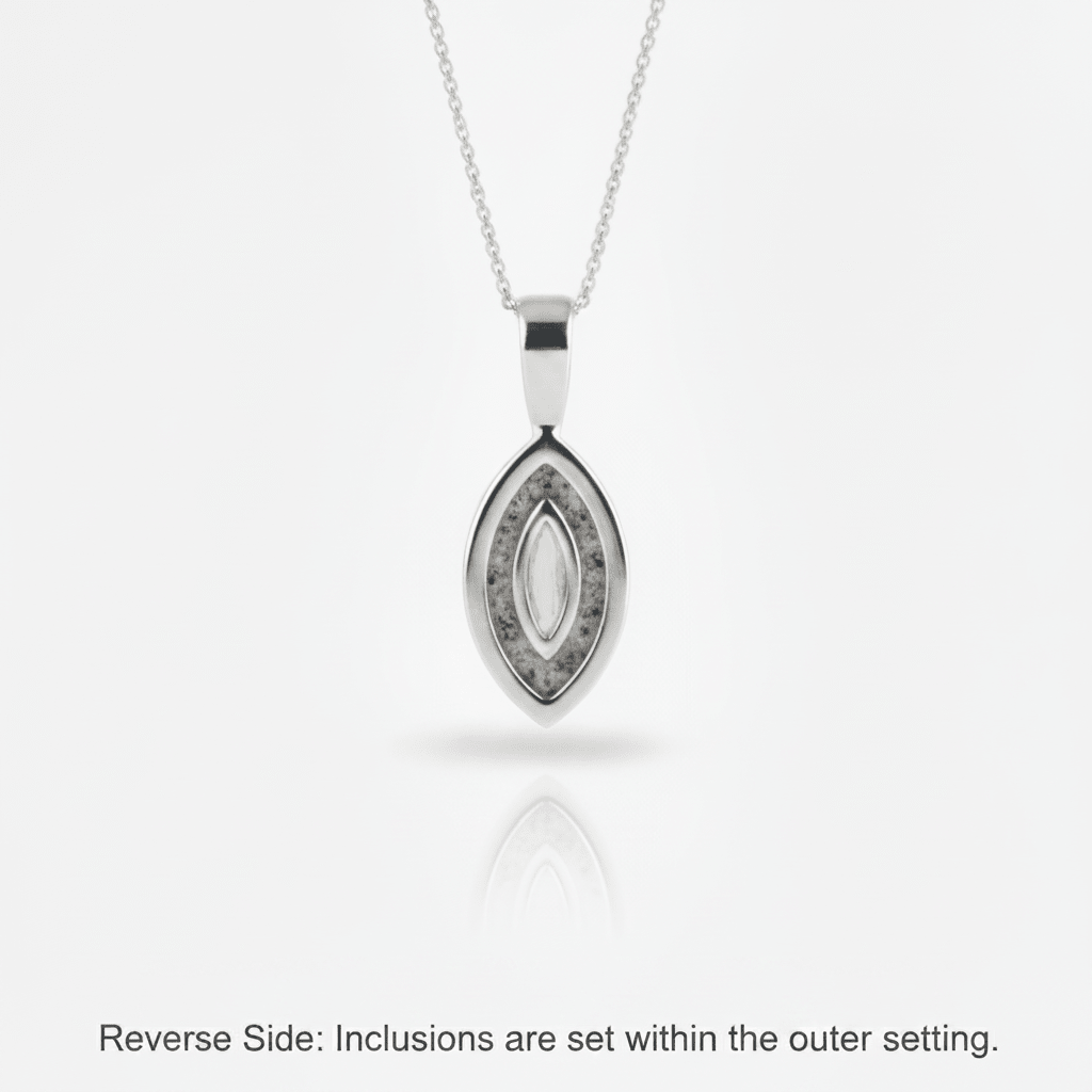 The Elegance Marquise Solitaire Ashes Memorial Necklace - Nicky Robin Memorial Jewellery