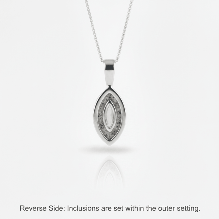 The Elegance Marquise Solitaire Ashes Memorial Necklace - Nicky Robin Memorial Jewellery