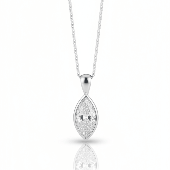 The Elegance Marquise Solitaire Ashes Memorial Necklace - Nicky Robin Memorial Jewellery
