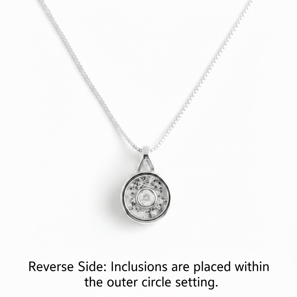 The Elegance Round Solitaire Ashes Memorial Necklace - Nicky Robin Memorial Jewellery