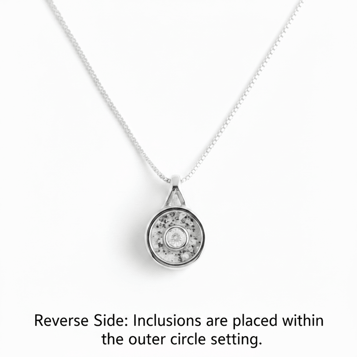 The Elegance Round Solitaire Ashes Memorial Necklace - Nicky Robin Memorial Jewellery