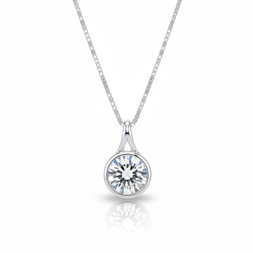 The Elegance Round Solitaire Ashes Memorial Necklace - Nicky Robin Memorial Jewellery